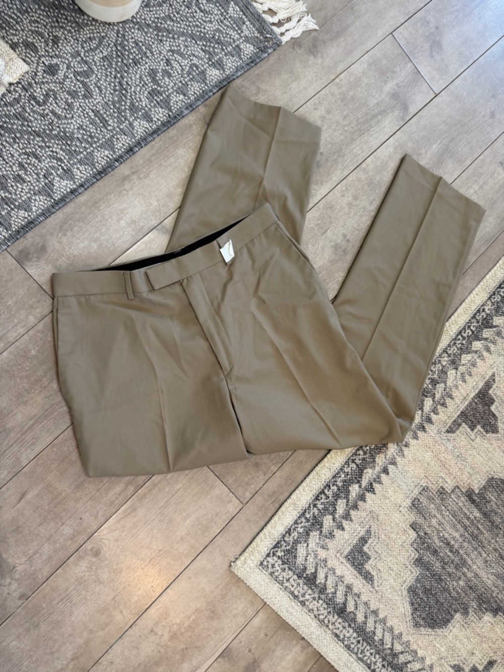 Perry Ellis Pleated Straight Dress Pants 34/32 Men's Rustic Beige Dry Cleaned - Picture 12 of 15